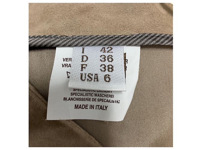 Minifalda de ante Taupe Beige Brunello Cucinelli con Monili - vista 5