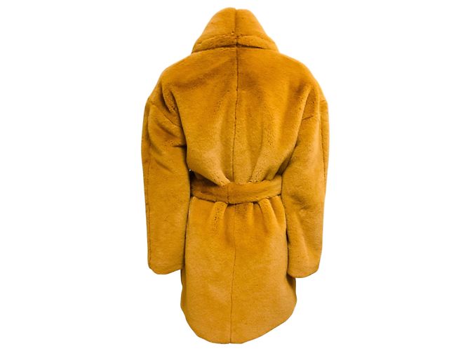 Rag & Bone Kunstpelzmantel in Camel mit Gürtel - Ansicht 3