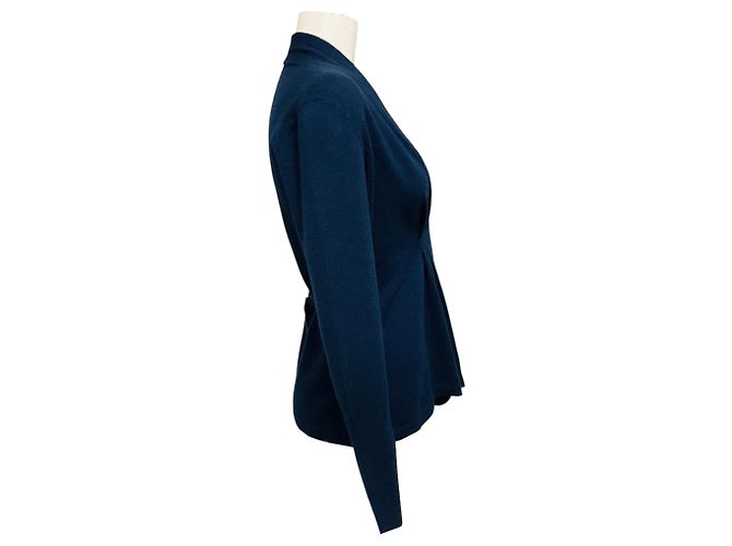 Brunello Cucinelli Cardigan aus Kaschmir in Navyblau mit Plissee-Details - Ansicht 2