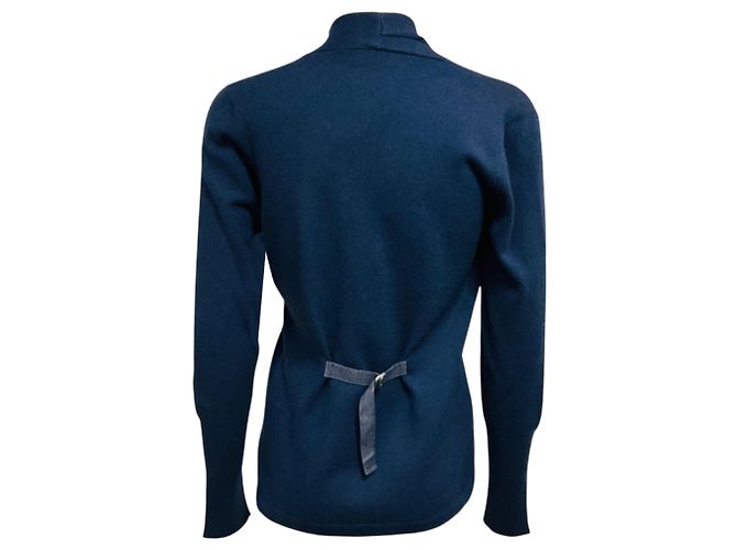Brunello Cucinelli Cardigan aus Kaschmir in Navyblau mit Plissee-Details - Ansicht 3