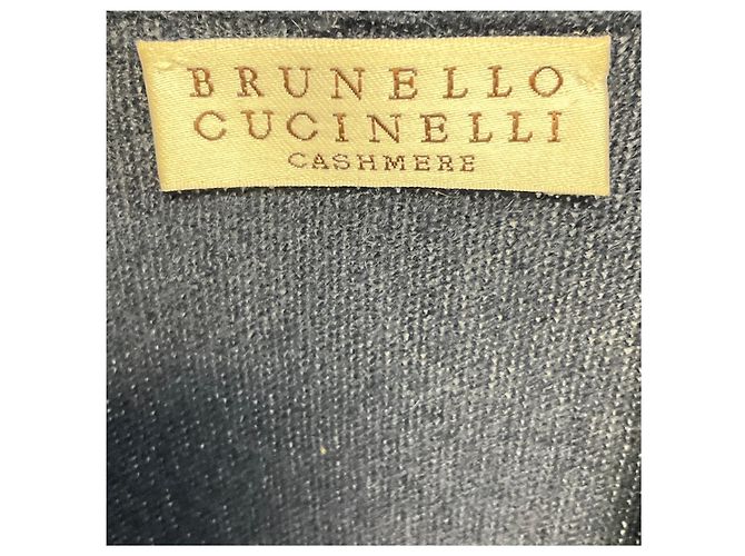 Brunello Cucinelli Cardigan aus Kaschmir in Navyblau mit Plissee-Details - Ansicht 4