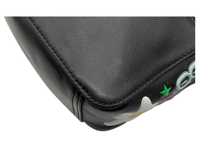 Borsa a tracolla in pelle nera con patch sticker multi Anya Hindmarch - vista 11