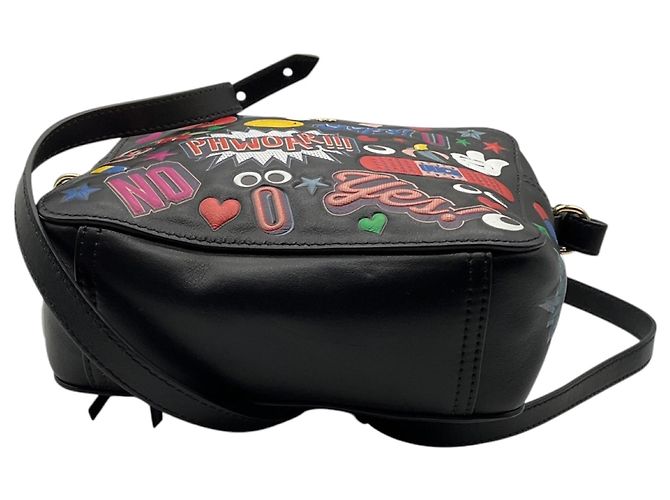 Borsa a tracolla in pelle nera con patch sticker multi Anya Hindmarch - vista 4