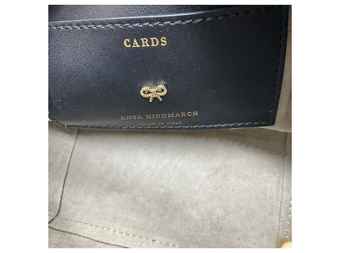 Borsa a tracolla in pelle nera con patch sticker multi Anya Hindmarch - vista 7