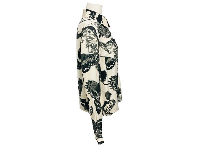 Camisa Jil Sander con estampado de mariposas Ivory / Grey en Open White - vista 2
