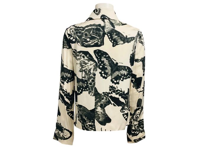 Camisa Jil Sander con estampado de mariposas Ivory / Grey en Open White - vista 3
