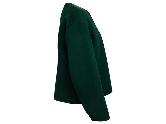 Autre Marque Arts & Science Green Collarless Button Front Wool Jacket - view 2