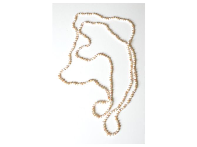 Vintage Collana Perle Coltivate Rosa Filo Extra Lungo - vista 2