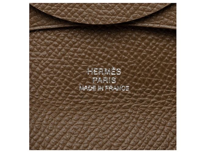 Portamonete Hermès Bastia in Epsom Marrone - vista 6