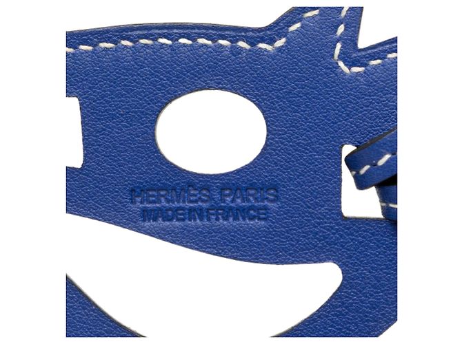 Portachiavi Hermès Paddock Cheval Charm in Swift Blu - vista 3