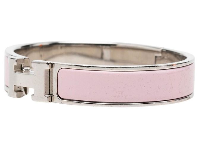 Hermès Clic H Armband PM schmal aus Emaille in Rosa - Ansicht 2