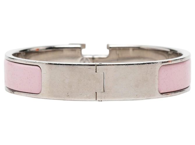 Hermès Clic H Armband PM schmal aus Emaille in Rosa - Ansicht 3