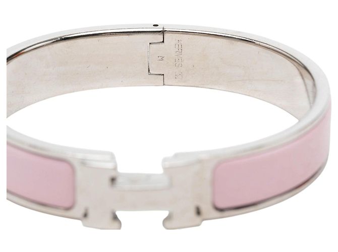 Hermès Clic H Armband PM schmal aus Emaille in Rosa - Ansicht 4