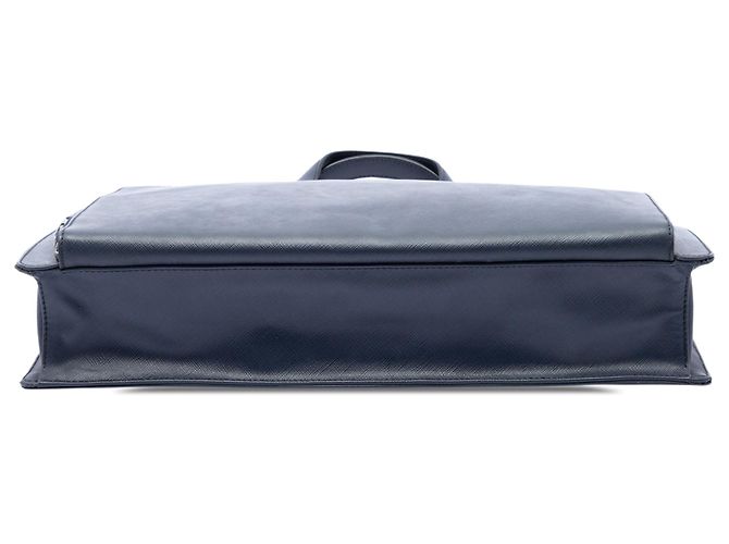 Borsa business Prada Saffiano blu - vista 3