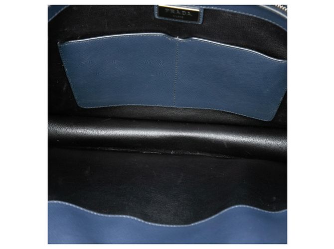 Borsa business Prada Saffiano blu - vista 4