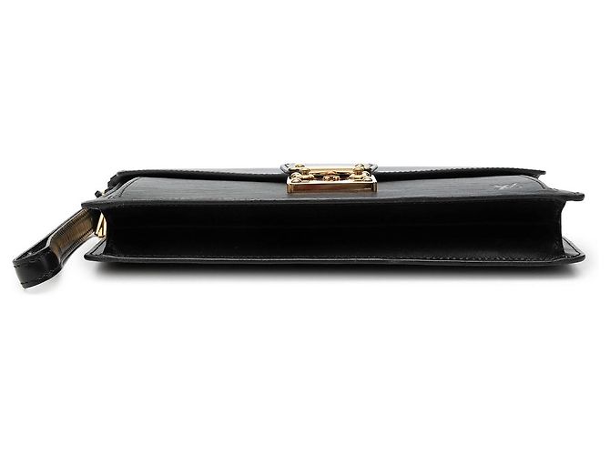 Borsa a pochette Louis Vuitton Epi Pochette Sellier Dragonne Nera - vista 3