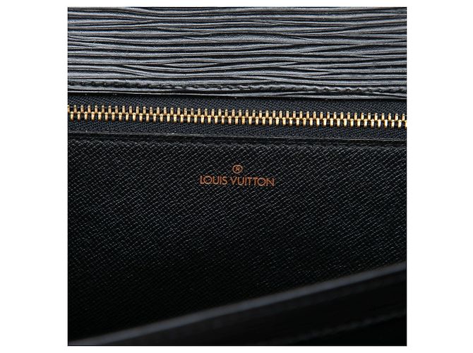 Borsa a pochette Louis Vuitton Epi Pochette Sellier Dragonne Nera - vista 5