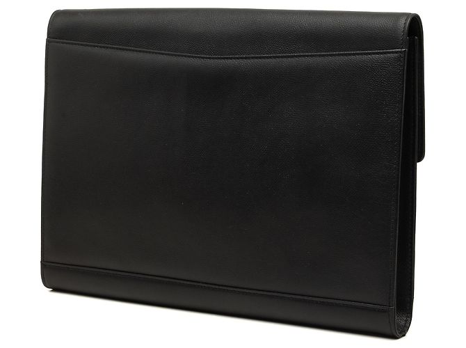Autre Marque Clutch Saint Laurent Dunhill Oxford Lock in pelle nera - vista 2