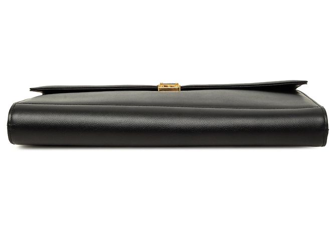 Autre Marque Clutch Saint Laurent Dunhill Oxford Lock in pelle nera - vista 3