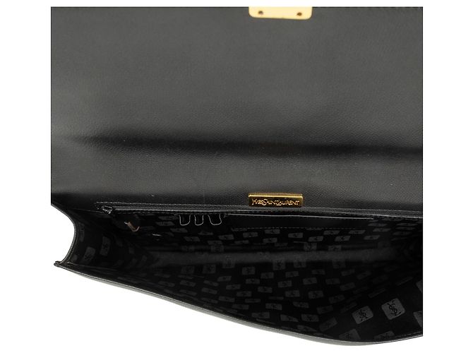 Autre Marque Clutch Saint Laurent Dunhill Oxford Lock in pelle nera - vista 4