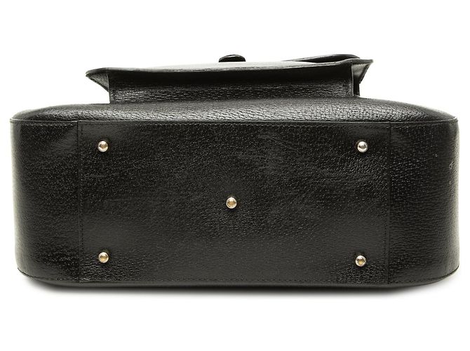 Gucci Medium Satchel-Tasche aus schwarzem Schweineleder mit Metallring - Ansicht 3