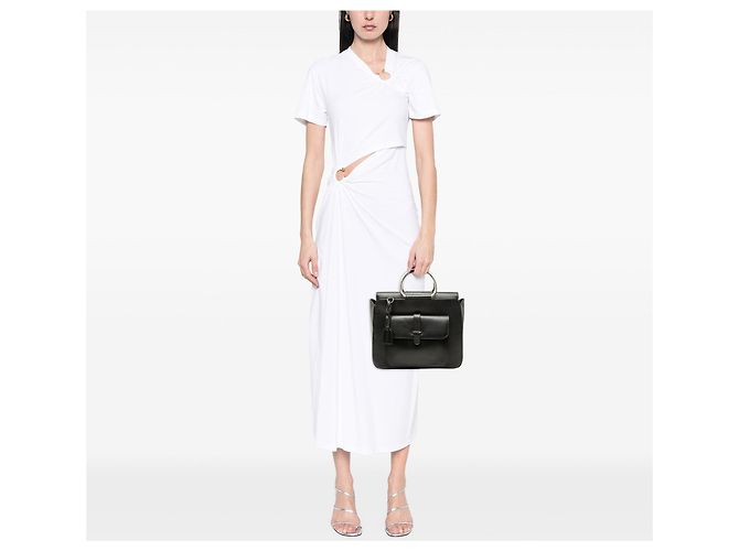 Gucci Medium Satchel-Tasche aus schwarzem Schweineleder mit Metallring - Ansicht 6