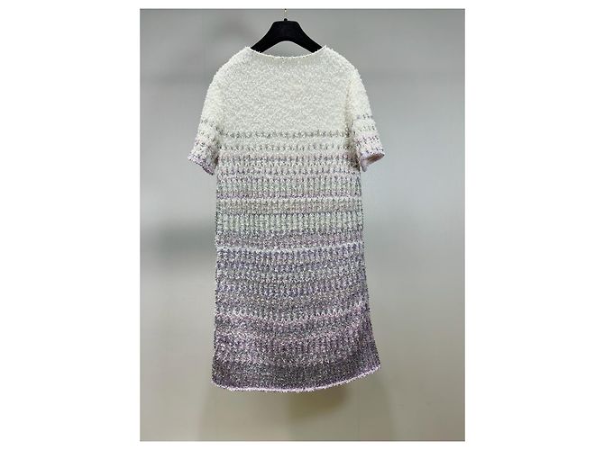 Chanel Tweed Kleid Lila Schneeflocken Webart - Ansicht 2