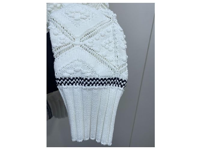 Cárdigan Chanel blanco de algodón calado - vista 3