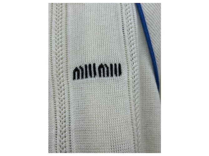 Polo Miu Miu in cotone traforata color-block - vista 4