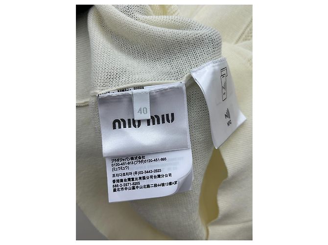 Polo Miu Miu in cotone traforata color-block - vista 8