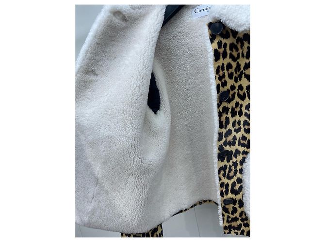 Chaqueta Dior de piel con estampado de leopardo - vista 8