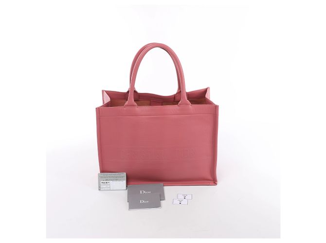 Borsa a tracolla Christian Dior Book Tote Medium in pelle rosa - vista 12