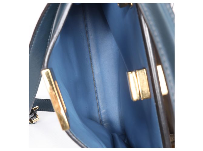 Borsa 2Way Fendi Peekaboo Essentially in pelle, Blu 8BN302 - vista 11