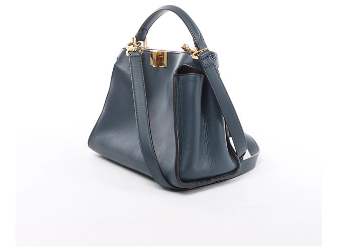 Borsa 2Way Fendi Peekaboo Essentially in pelle, Blu 8BN302 - vista 2