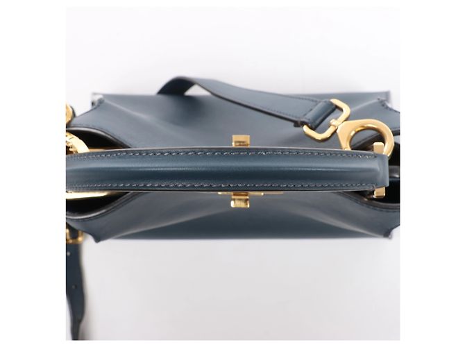Borsa 2Way Fendi Peekaboo Essentially in pelle, Blu 8BN302 - vista 6