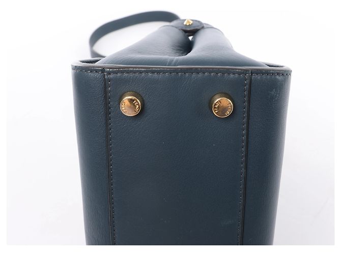 Borsa 2Way Fendi Peekaboo Essentially in pelle, Blu 8BN302 - vista 9