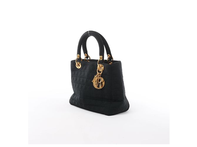 Borsa Christian Dior Lady Dior Cannage in nylon nera - vista 2
