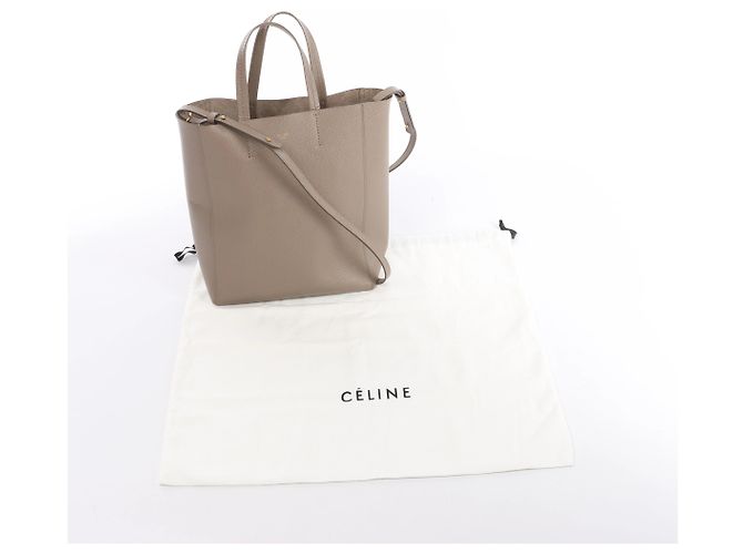 Céline Celine Vertical Cabas Small Borsa a mano 2Way in pelle Beige - vista 12