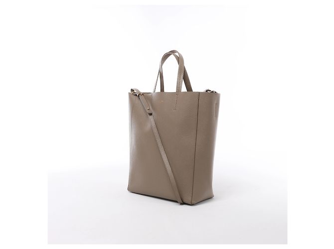 Céline Celine Vertical Cabas Small Borsa a mano 2Way in pelle Beige - vista 2