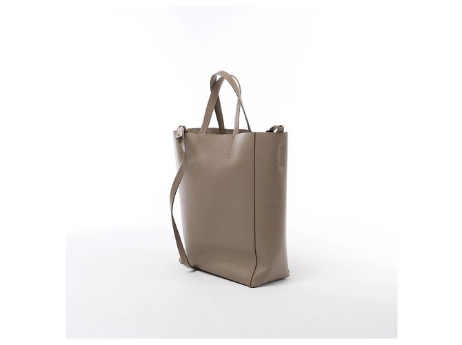 Céline Celine Vertical Cabas Small Borsa a mano 2Way in pelle Beige - vista 3