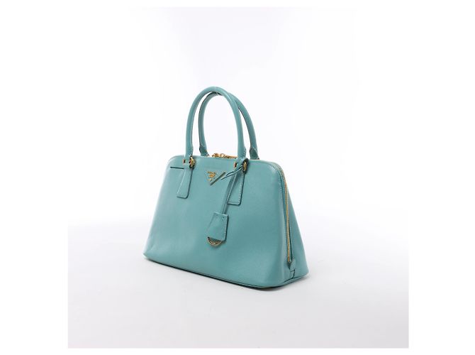 Borsa a mano Prada Promenade in pelle Saffiano Lux blu - vista 2
