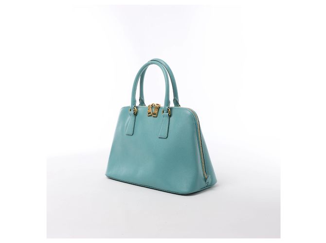 Borsa a mano Prada Promenade in pelle Saffiano Lux blu - vista 3