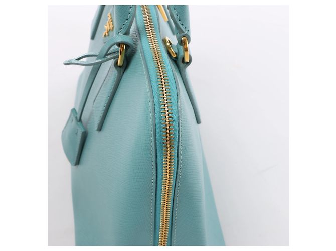 Borsa a mano Prada Promenade in pelle Saffiano Lux blu - vista 5