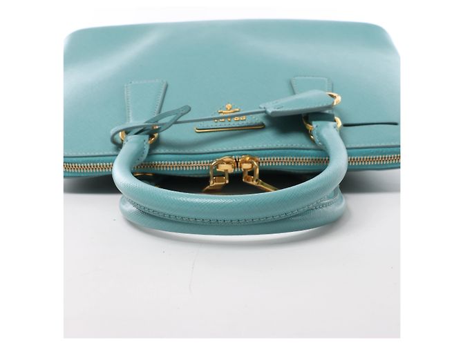Borsa a mano Prada Promenade in pelle Saffiano Lux blu - vista 6