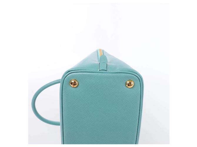 Borsa a mano Prada Promenade in pelle Saffiano Lux blu - vista 8