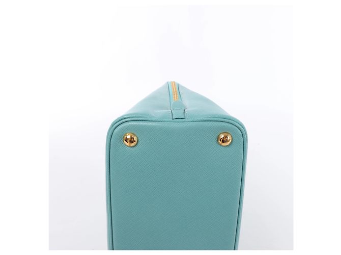 Borsa a mano Prada Promenade in pelle Saffiano Lux blu - vista 9