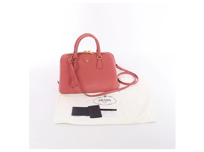 Prada Promenade Saffiano Lux Leather 2Way Handbag in Pink BL0837 - vista 14