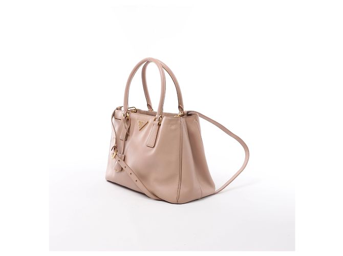 Borsa 2Way Prada Galleria in pelle Saffiano Beige - vista 2