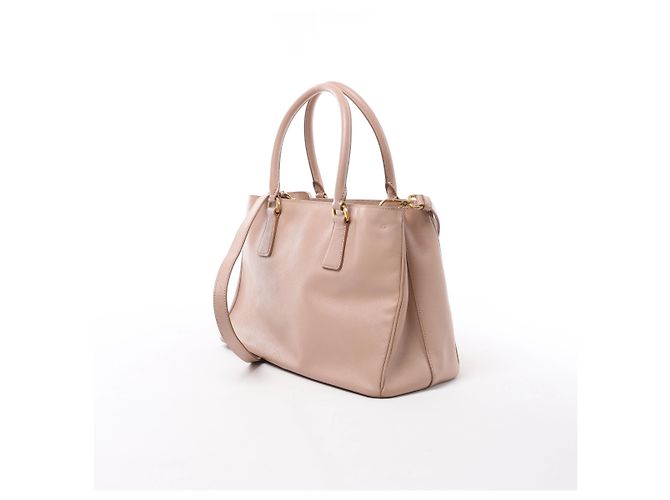 Borsa 2Way Prada Galleria in pelle Saffiano Beige - vista 3