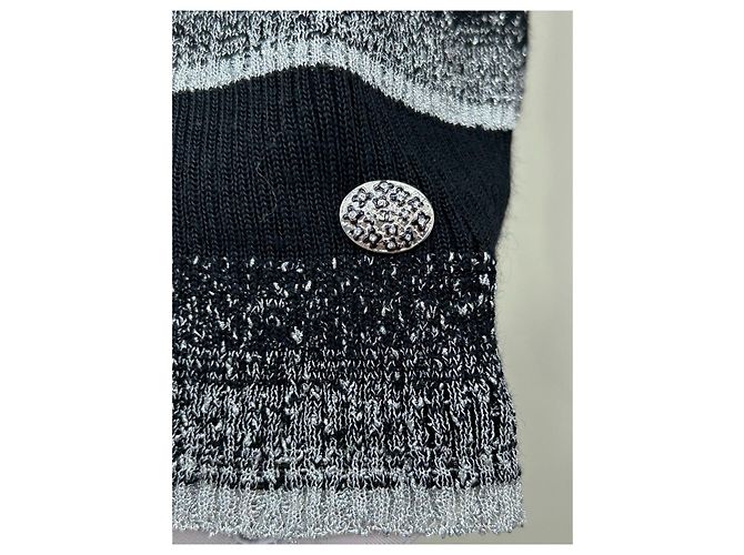 Chanel 23K Gestreifter Rollkragenpullover aus Wolle - Ansicht 2